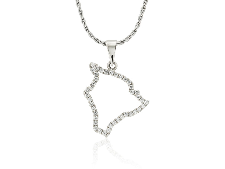 Extra Large Big Island Outline with Diamonds - HAWAIIAN HILLS -  - #tag1# - #tag2# - 