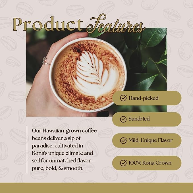 Reserve Hualalai Estate Whole Bean 100% Kona Coffee - Medium Dark Roasted Hawaiian Grown Beans - Pesticide-Free Gourmet Grade Premium Coffee (7 oz) - HAWAIIAN HILLS -  - #tag1# - #tag2# - 