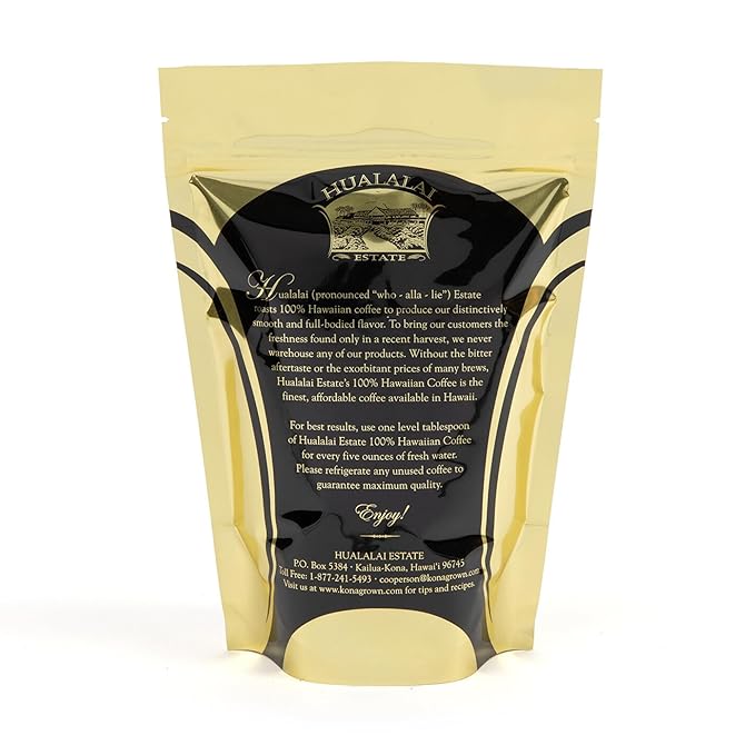 Reserve Hualalai Estate Whole Bean 100% Kona Coffee - Medium Dark Roasted Hawaiian Grown Beans - Pesticide-Free Gourmet Grade Premium Coffee (7 oz) - HAWAIIAN HILLS -  - #tag1# - #tag2# - 