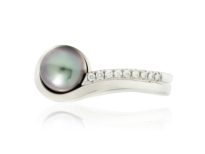Tahitian Pearl & Diamond Ring - HAWAIIAN HILLS -  - #tag1# - #tag2# - 