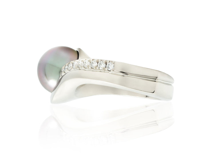 Tahitian Pearl & Diamond Ring - HAWAIIAN HILLS -  - #tag1# - #tag2# - 